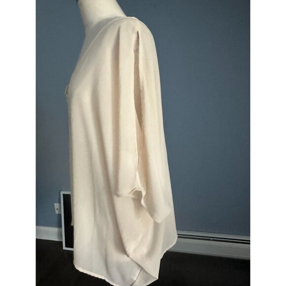 NAKED ZEBRA beige Sheer split sleeve Dolman Sleeve Top. Gently used. MED - Picture 5 of 6